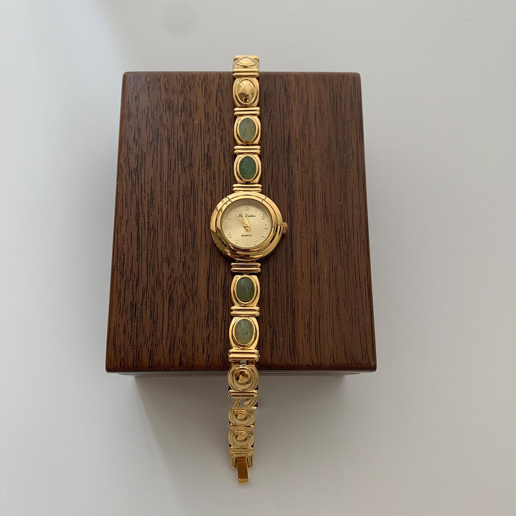 Beryl Gold Women’s Quartz Watch – Chinese Retro Fashion Style