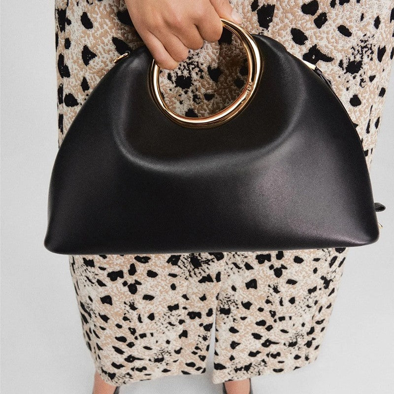 Premium Soft Leather Handbag – Ring Handle Design