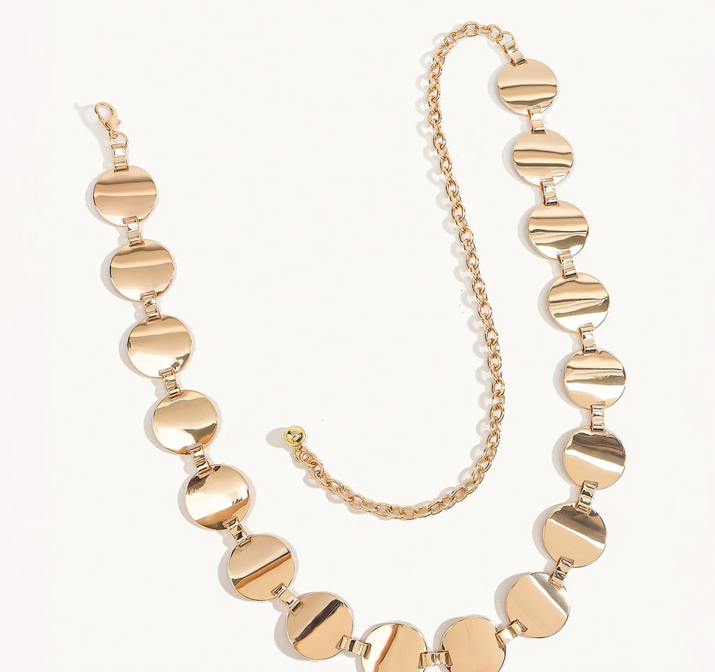 Gold & Silver Punk Waist Chain with Skirt & Pants Accent – Women’s Ethnic Style Belt Jewelry