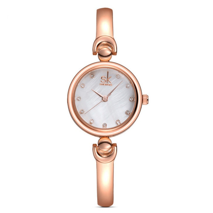 Luxury Rhinestone Dress Watch for Women – Quartz, Steel Strap, Elegant Style