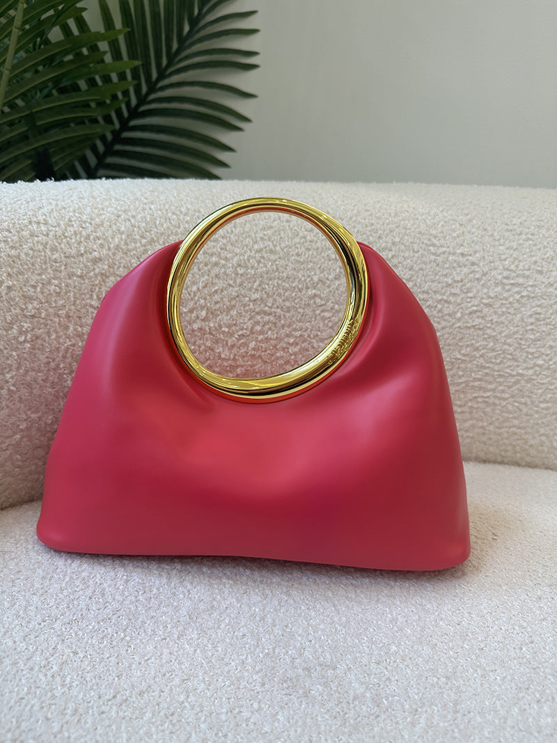 Premium Soft Leather Handbag – Ring Handle Design