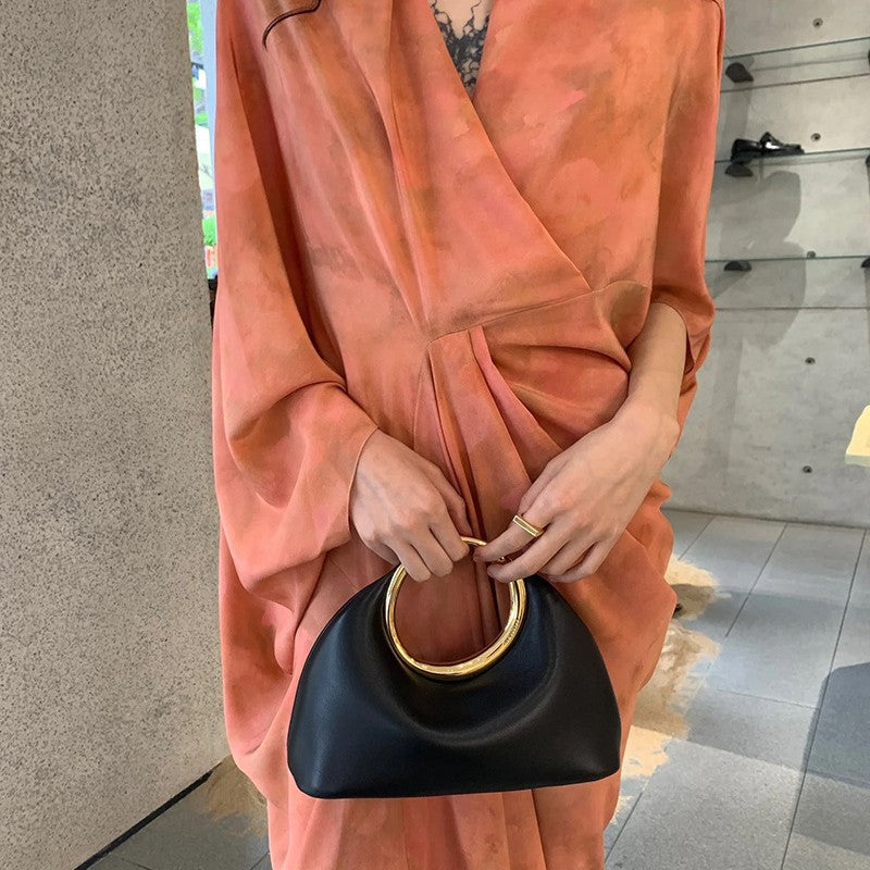 Premium Soft Leather Handbag – Ring Handle Design