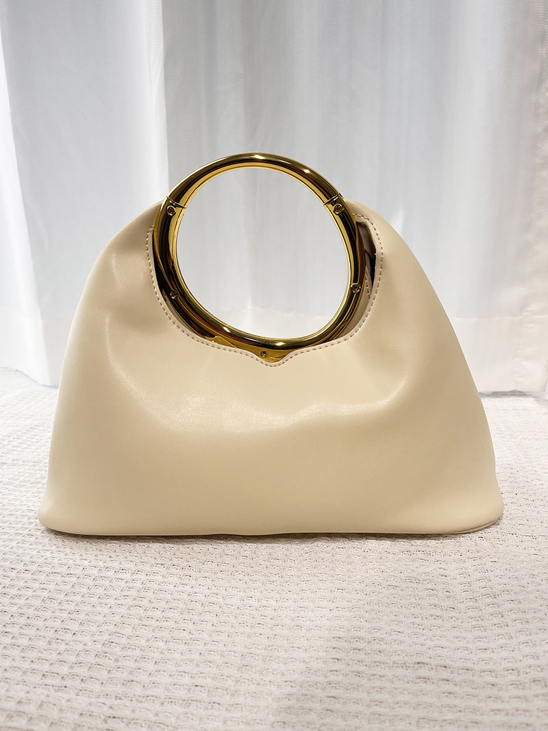 Premium Soft Leather Handbag – Ring Handle Design