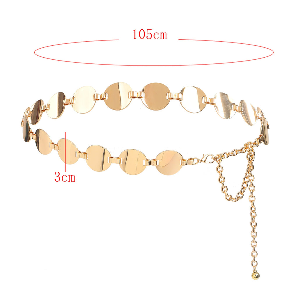Gold & Silver Punk Waist Chain with Skirt & Pants Accent – Women’s Ethnic Style Belt Jewelry