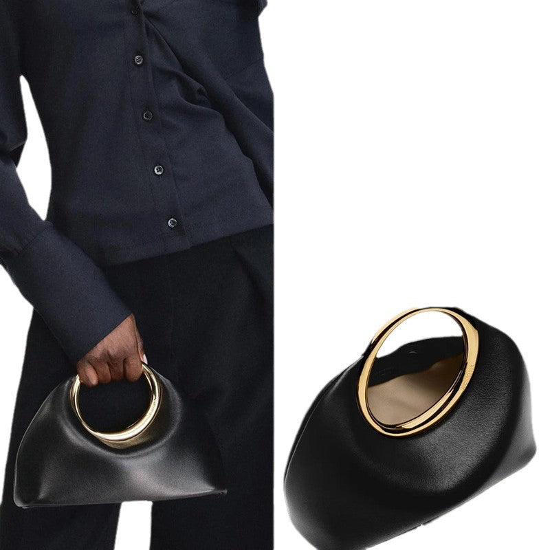 Premium Soft Leather Handbag – Ring Handle Design
