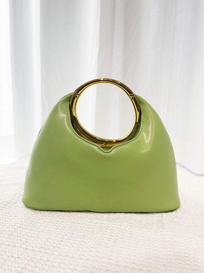 Premium Soft Leather Handbag – Ring Handle Design